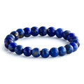 NLIEO Natural Gemstone Stretch Beaded Rings for Women Stackable Dainty Elastic Crystal Rings Jewelry - style: Lapis Lazuli