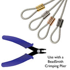 The Beadsmith Tube Crimp Beads, 2 x 2mm, 100 Pieces, Gold Color, Uniform Cylindrical Shape, No Sharp Edges, Designed to Secure The Ends of Jewelry Stringing Wires and Cables - size: Small