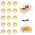 BEADIA 14K Gold Plated Crimp Beads Non Tarnish 2.5mm 600pcs for Jewelry Making Findings - color: Crimp Beads 14K Gold, size: 2.5mm