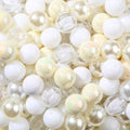 20mm Acrylic Beads 120pcs White Chunk Bubblegum Bead 20mm Multicolor Beadable Pen Ball Beads for Pen Bag Jewelry Making Necklace Bracelets (White) - color: white
