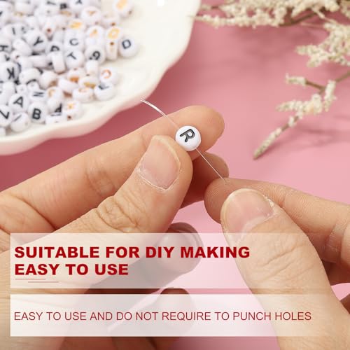 HARFINGTON 200 Pcs 4x7mm Acrylic Letter Beads, Round White Alphabet Beads Letter Z, Alphabet Spacer Beads for Jewelry Making Bracelets Necklaces - style: Letter Z