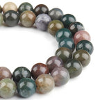 HAAMIIQII 6mm Natural Indian Agate Beads Round Gemstone Loose Beads for Jewelry Making 2 Strands (120-130pcs) - color: Indian Agate, size: 6mm (120-130pcs)