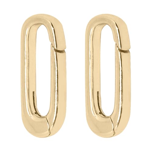 2PCS Jewelry Clasps Oval Clasps for Jewelry Making, 18K Gold Necklace Clasp and Closures, Spring Ring Clasp Carabiner Clip for Necklace Bracelet Pendant DIY (Gold-M) - color: Gold, size: Medium1-0.7" x 0.25" x 0.11"