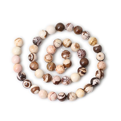 45PCS 8mm Natural Australian Zebra Gemstone Round Loose Beads Crystal Energy Stone for DIY Jewelry Making 1 Strand 15" - color: Australian Zebra, size: 8mm