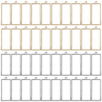 60pcs Open Bezels for Resin,Open Frame Pendant Hollow Frame Pendants Geometric Hollow Bezel Pendant Open Bezel Pendants Backs for Pressed Flower,Earrings,Bracelet,DIY Crafts(K Gold,White K) - color: K Gold,White K;Rectangle