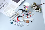 MAIBAOTA 120 Pcs White Silicone Beads - 15 mm Round Beads for Keychain, Pens, Bracelet, Necklace Making - Bulk Craft Kit - color: White