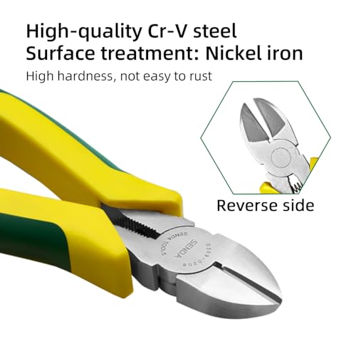 SENDA 6 Inch Wire Cutters CRV Steel, Heavy Duty Diagonal Flush Cut Side Cutters Pliers, Comfort Grip Handle Wire Snips for Crafting, Floral, Electrical, Jewelry Making & DIY Projects - style: Diagonal cutters