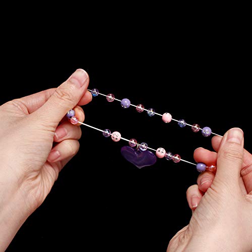 Yaomiao 90 m 0.8 mm Elastic String Elastic Bead Cord Clear Stretchy Bracelet Beading Thread with Beading Needle for Jewelry Bracelet Making