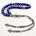 Simple Designed Natural Stone Worry Beads (8mm -33 Beads) - Prayer Beads Tesbih-Tasbih-Tasbeeh-Misbaha-Subha-Sebha-Sibha-Rosary (Evil Eye -8 mm 33- Beads) - color: Evil Eye -8 mm 33- Beads