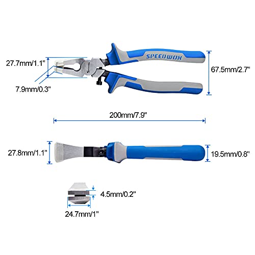 SPEEDWOX 20Pcs 0.8" Rainbow Key Fob Hardware with Key Fob Pliers Set, 8" Glass Breaking Pliers with Rubber Tips, Flat Jaws, Hardware with Key Ring for Wristlet Keychain Hardware - size: 0.8" Rainbow