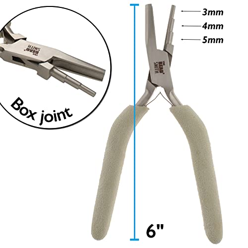 The Beadsmith Concave (Hollow)/Round Nose Pliers, 6.25 inches (159mm), Steel Jaws with Double-Leaf Springs - style: Concave/Round Nose