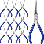 10 Pcs Mini Needle Nose Pliers Bulk, 6 Inch Precision Pliers Set with Extra Long Tips for Jewelry Making, Wire Wrapping, Small Object Gripping, DIY Project (Blue) - color: Blue
