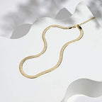 PAVOI 14K Gold Plated Curb Paperclip Box Sphere Bead Snake Herringbone and Figaro Chain Adjustable Necklace - style: Snake-L