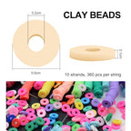 MIIIM 3600 PCS 10 Strands Polymer Clay Beads for Jewelry Making, Vinyl Heishi Beads 6mm for Surfer Bracelets Necklace Making (Cream) - color: XN04-Cream