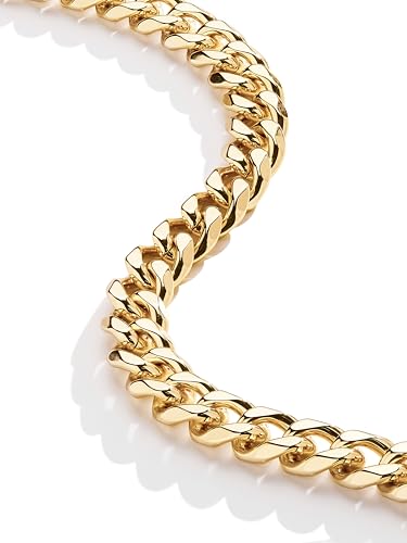 WomenGifts Cuban Link Chain Necklace for Women, Waterproof 14k Gold Silver Plated Chain Choker, Non Tarnish Stainless Steel Jewelry, 3.5/5/6/8/11mm,14/16/18 Inch Thin&Chunky&Thick - color: Gold, style: 5MM-16"