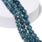 Stone Beads, 60pcs Blue Apatite, 6mm Round Loose Beads for Jewelry Making, Bracelets, with Bag, String & Card - color: Blue Apatite, size: 6mm