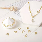 FASHEWELRY Golden Bow Connector Charms Bulk, Christmas Bowknot Link Charms, Infinity Links Geometric Hollow Bezel Pendants for Earring Bracelet Necklace Keychains Jewelry Making - color: Light Gold-Heart