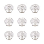 100pcs 14mm Large Hole Glass Beads - Clear European Lampwork Loose Spacer Beads for DIY Craft Snake Chains Charms Bracelet Necklace Earring Making - Hole: 5mm - color: Clear