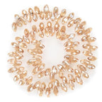 200pcs Czech 12mm Faceted Teardrop Briolette Crystal Glass Loose Beads Pendant Drop Spacer Bulk Golden Shadow for DIY Jewelry Making CCT2-28 - color: Golden Shadow, size: 12x6mm - 200pcs