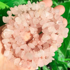 30in Rose Quartz Natural Chip Stone Beads 5-8mm About 230pcs, Irregular Drilled Light Pink Bead for Bracelets Jewelry Making Supplies for Adults, DIY Crafts. - color: Rose Quartz