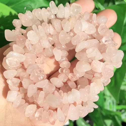 30in Rose Quartz Natural Chip Stone Beads 5-8mm About 230pcs, Irregular Drilled Light Pink Bead for Bracelets Jewelry Making Supplies for Adults, DIY Crafts. - color: Rose Quartz