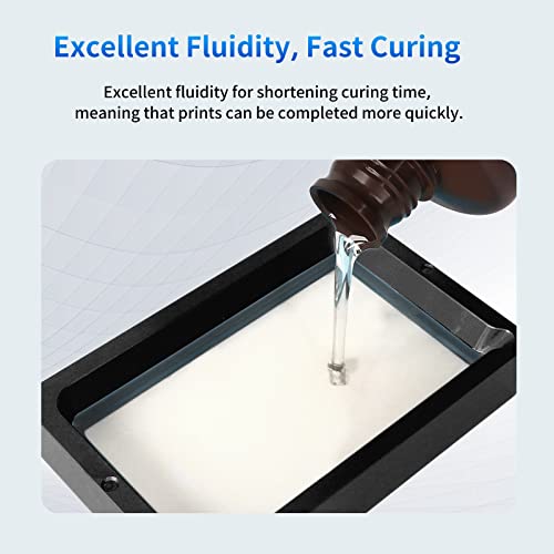 ANYCUBIC 3D Printer Resin, 405nm SLA UV-Curing Resin with High Precision and Quick Curing & Excellent Fluidity for LCD 3D Printing (Clear, 1kg) - color: Clear, size: 1kg
