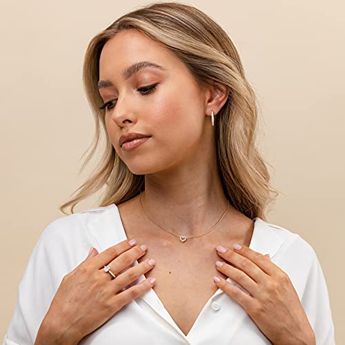 PAVOI 14K Gold Plated Cubic Zirconia Heart Necklace | Cute Dainty Love Pendant Necklaces for Women - Valentines Day Trendy Jewelry - style: Heart CZ