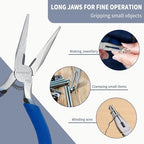 Mini Needle Nose Pliers 5"-2 Pack KAIHAOWIN Small Long Nose Pliers with Wire Cutters, Spring Loaded Thin Needle Nose Pliers, Precision Pliers Set for Crafts/Jewelry Making/Tiny Project - size: 2 Pack
