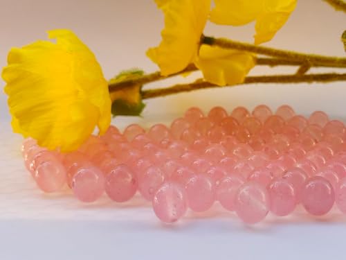 Stone Beads 6mm 140pcs Pink Chalcedony Beads Round Loose Gemstones Beads for Bracelet Necklace Jewelry Making (6mm, 60627 Pink Chalcedony) - color: Pink Chalcedony Beads, size: 6mm