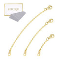 14K Gold Necklace Extenders 925 Sterling Silver Chain Extension Necklace Bracelet Anklet Extender for Jewelry Making (1 2 3 inch) - color: 14K Gold