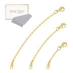 14K Gold Necklace Extenders 925 Sterling Silver Chain Extension Necklace Bracelet Anklet Extender for Jewelry Making (1 2 3 inch) - color: 14K Gold