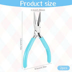 3 Pcs Needle Nose Pliers for Jewelry Making, 4.5 Inch Small Jewelry Pliers Mini Precision Chain Nose Plier for Jewellery Repair, Wire Wrapping, Crafts, Object Grasping (Blue) - color: Blue