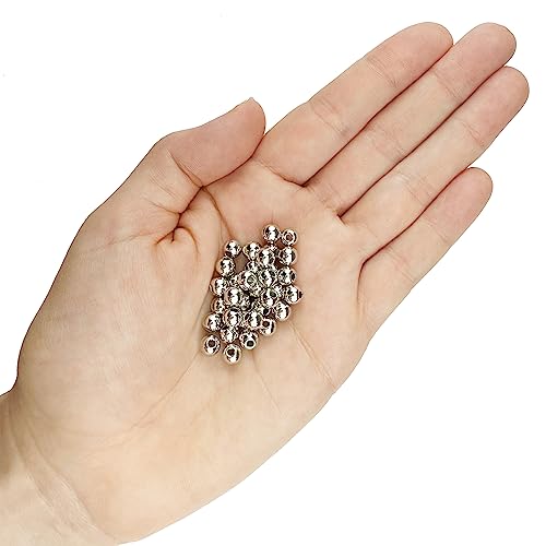 1,200 Round Silver Acrylic Beads 6mm Diameter with 1mm Hole - color: Silver, size: 6mm