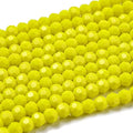 Perlin Czech Bohemian Crystal Glass Beads Faceted Round 4mm 90 Pieces Loose Spacer 1 Strand Beads for DIY Jewelry Earrings Necklace Bracelet Making (Yellow Opaque) - color: Yellow opaque