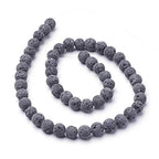 Craftdady 6mm Unwaxed Natural Lava Stone Beads 600Pcs Round Volcanic Rock Gemstone Loose Beads Energy Healing Chakra Beads for Jewelry Craft Essential Oil Bracelet - color: Dark Gray, size: 6mm