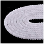 Rondelle Natural Stone Beads for Jewelry Making - 5x8mm, 15.5inch Lentil Spacer Beads, Red Jasper Semi-Precious Stone Beads for Bracelet, Necklace Crafts - color: White Jade Beads