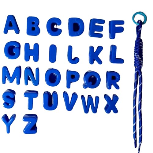 26PCS Large 6mm Hole Letter Beads, 20mm Acrylic Beads A to Z,for DIY Jewelry Making Kit Friendship Bracelet Key Chain and Bag Charms (26 A to Z Blue) - color: 26 A to Z Blue