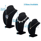 Polmart Modern Necklace Display Bust (Black Velvet, 10 ¼”H) - color: Black Velvet, size: 10 ¼”H
