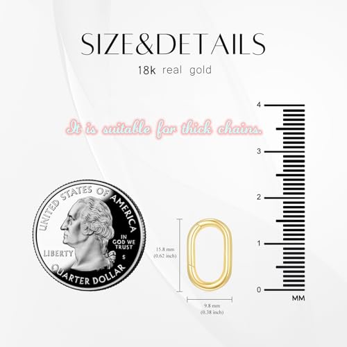 18K Gold Jewelry Clasp Necklace Extender Clasp Bracelet Extension Connector for DIY Necklace Bracelet Anklet Jewelry Making (Style 1) - style: Style 1