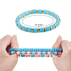 Ornaland 7Pcs Handmade Polymer Clay Heishi Surfer Stretch Bracelets Set Colorful Glass Beads Bracelets Boho Stackable Preppy Bracelets Wrist Jewelry for Women - color: light blue
