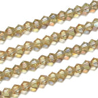 250pcs Czech 6mm (0.24 Inch) Faceted Bicone Crystal Glass Loose Beads Spacer Bulk Gold Shimmer for DIY Craft Jewelry Making CCB638 - color: Gold Shimmer, size: 6mm - 250pcs