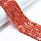 55pcs 7mm Red Cat's Eye Cube Stone Square Gemstone Beads Semi-Precious Craft Supplies for DIY Jewelry Making - color: Cube7mm Red