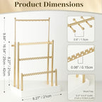 Tirzah 3-Tier Adjustable Earring Necklace Holder Organizer Stand, Gold Jewelry Display Tree with 105 Slots, 10 Double-Sided Hooks, White Tray for Women, Girls - color: Gold & White, for Necklace Earring
