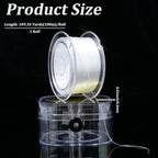 1 Roll 0.3MM 100M Crystal Elastic String Thread Cords Clear Sturdy Stretch White Thin TPU Transparent String Rope Sewing Accessories Bulk for Bracelets Jewelry Making Beading DIY Crafts - size: 0.3mm 109.36 Yards