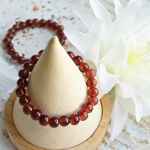 Jabrand 145pcs Glass Beads, 8mm Glass Beads for Barcelet and Jewelry Making DIY Crafts (Brown) - color: Brown