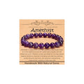Natural Healing Gemstone Bracelet Handmade Yoga Stretch Elastic Bracelet Stress Relief Crystal Jewelry for Men and Women - color: Amethyst (Love Guardian), size: 8mm