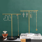 Jewelry Stand Display Necklace Holder T-Bar Plated Metal Tabletop Jewelry Tower For Earring