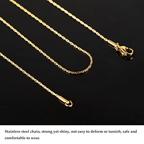Gold Plated Stainless Steel Chains for Jewelry Making, Thin Cable Snake Jewelry Chain Bulk Men and Women Necklace Choker Chains (10 Pack, 16 Inch) - color: Gold, size: 16 Inch