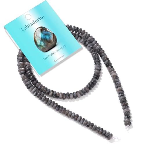 1 Strand 2x4mm Rondelle Beads for Jewelry Making Natural Stone Beads Loose Flat Spacer Abacus Gemstone Bead for Bracelet Necklace Crafts Labradorite - color: Labradorite, size: 2x4