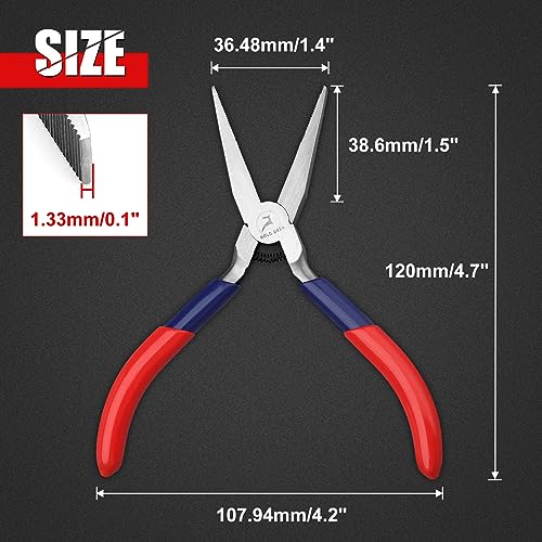 Mini Flat Nose Pliers - Multifunction Precision Jewelry Making Tools - Duck Billed, Bending, Straightening, Wire Bending, Wrapping, Forming - style: Flat Nose Pliers With Serrated Jaw
